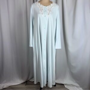 Vintage Verena Long Nightgown Womens Large Button Front Cotton Made In USA